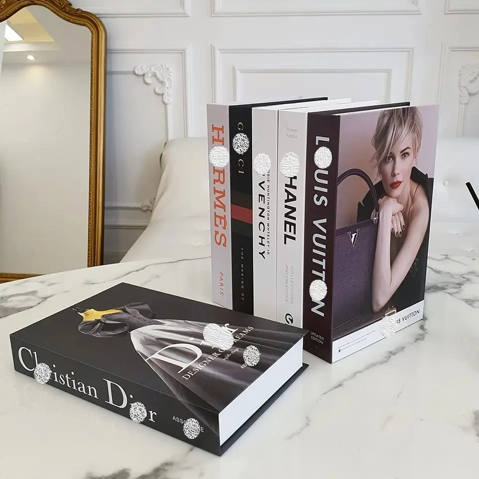 Книга с рисунком в современном стиле Модная книга в форме коробки декоративная модель жесткий чехол полый для декоративной книги