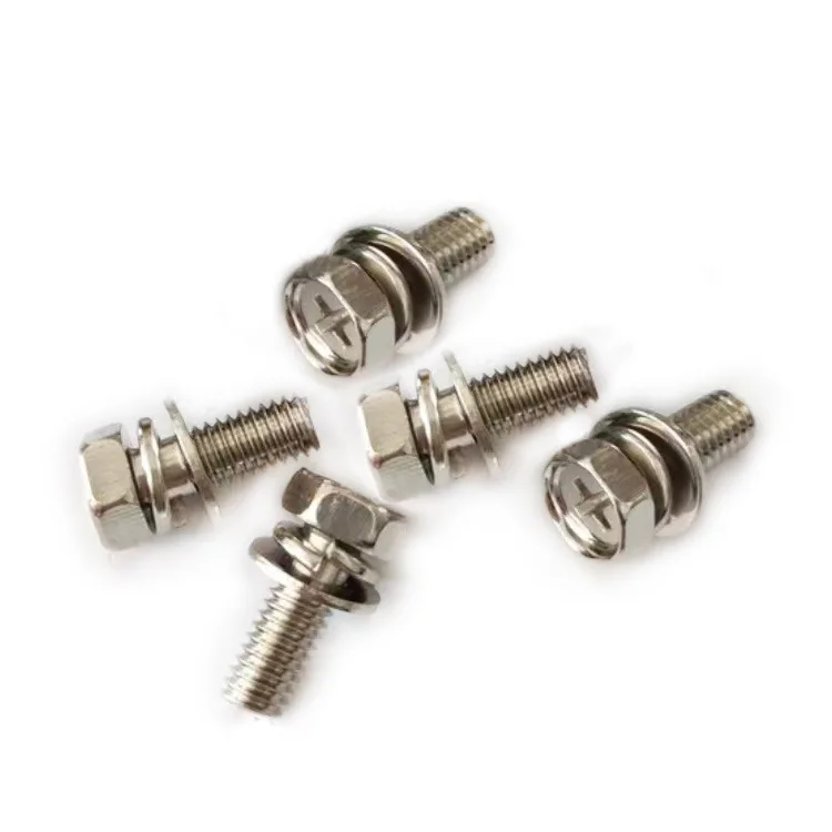 High Quality  Nickel-plated outer hexagon cross triple set  carbon steel screw bolts air conditioner pendant screws