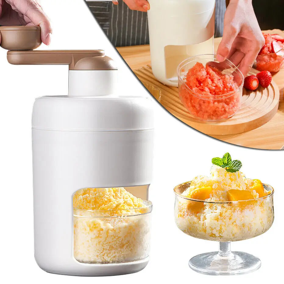 Handle DIY Ice Crusher Manual Portable Ice slush Maker home Snow Cone Smoothie Ice Shaver