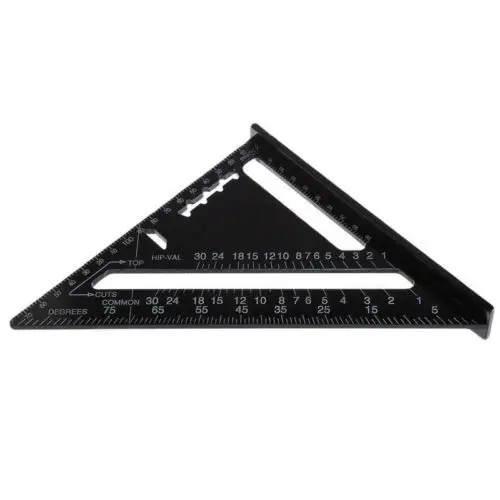 High precision 7' 12' Aluminum alloy triangular plat try square Black oxidation metal ruler protractor triangle ruler
