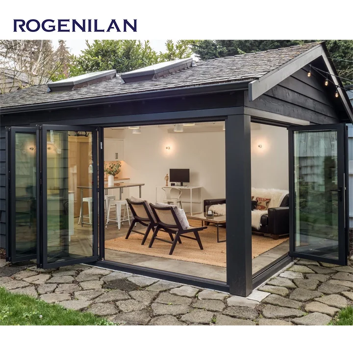 Modern Style Aluminum Folding Doors Patio Doors Exterior Folding Door