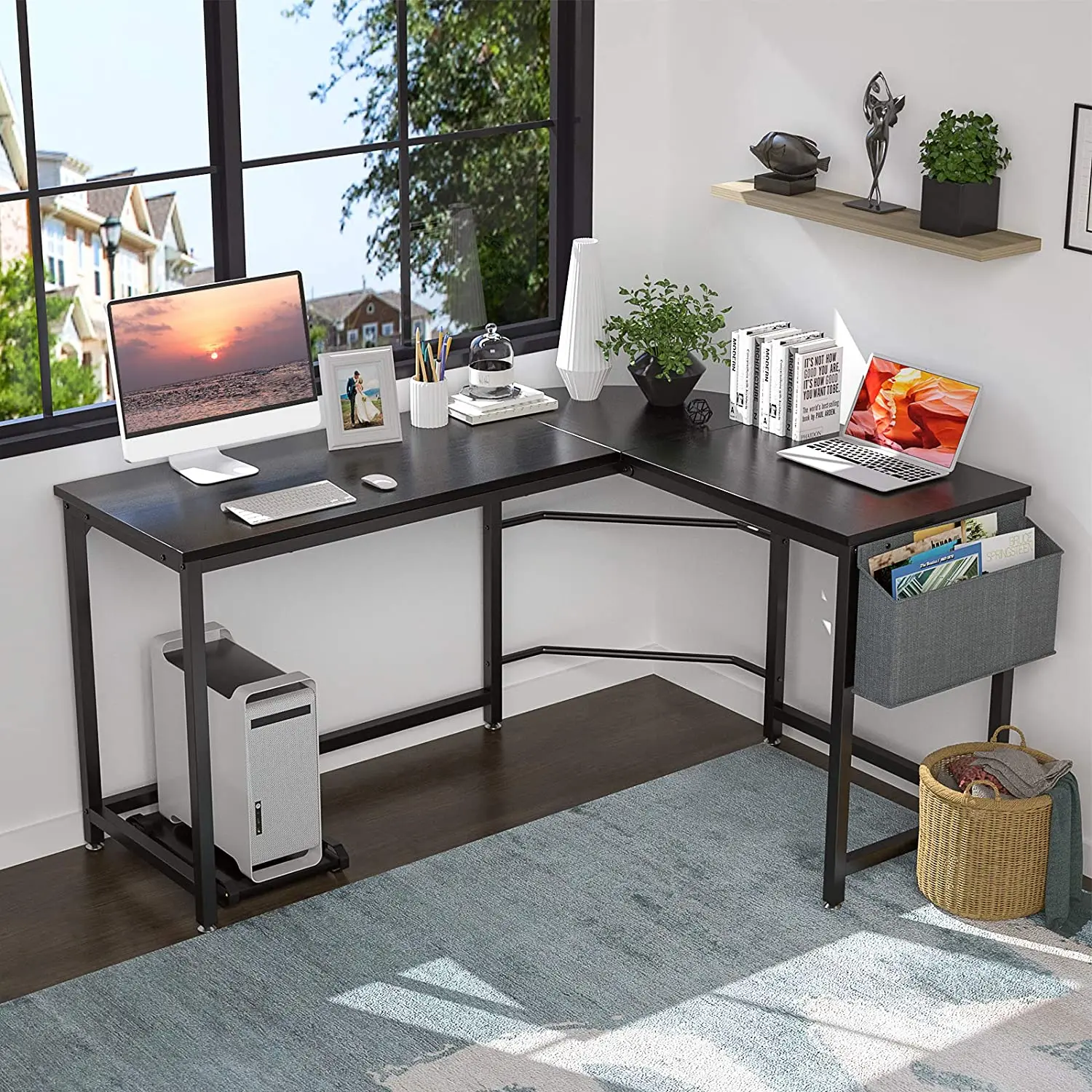 Modern Computer Table L-shaped Corner Table Writing and Learning Workstation Home Office High Quality PC Laptop Table
