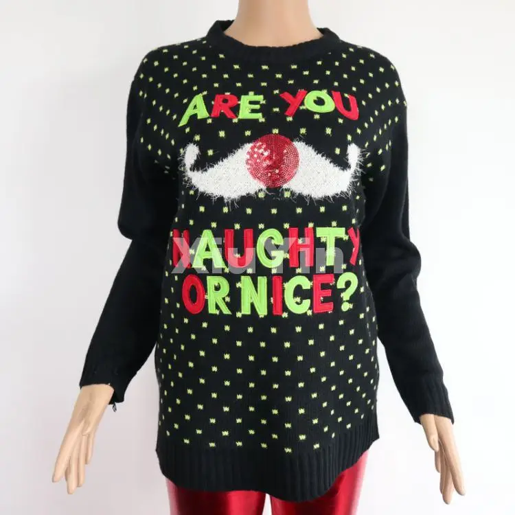 
2021 ugly Christmas sweater embroidery pullover and party costume 