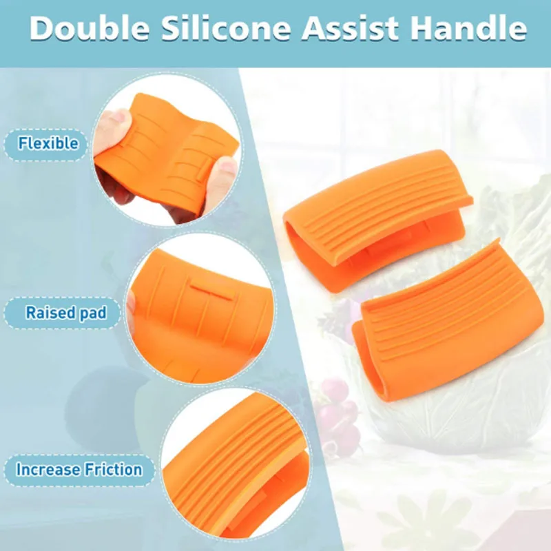 2022 New Arrival Pot Holder Handle Covers Heat Resistant Pots Pans Removable Handles Cover Silicone Hot Handle Holder