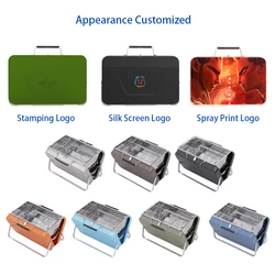 Portable Suitcase Barbecue Charcoal Grill Stove and Smoker Kabob Stainless Steel for Outdoor Cooking Camping Hiking Picnics