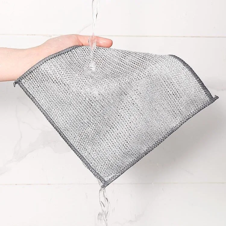 Custom Multipurpose Double-sided Metal Steel Wire Dish washing Rags Non Scratch Strong Stain Removal Wire Dishcloth
