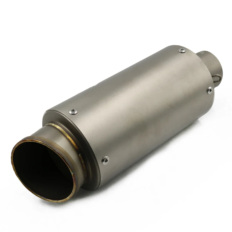 Universal Titanium dirt-bike Moto silencer Sc exhaust Pipe Stainless Steel 50-60mm Inlet Motorcycle muffler with db killer