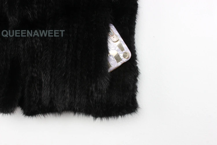 Ladies Fashion Luxury Style High Quality Real Knit mink Fur Vest