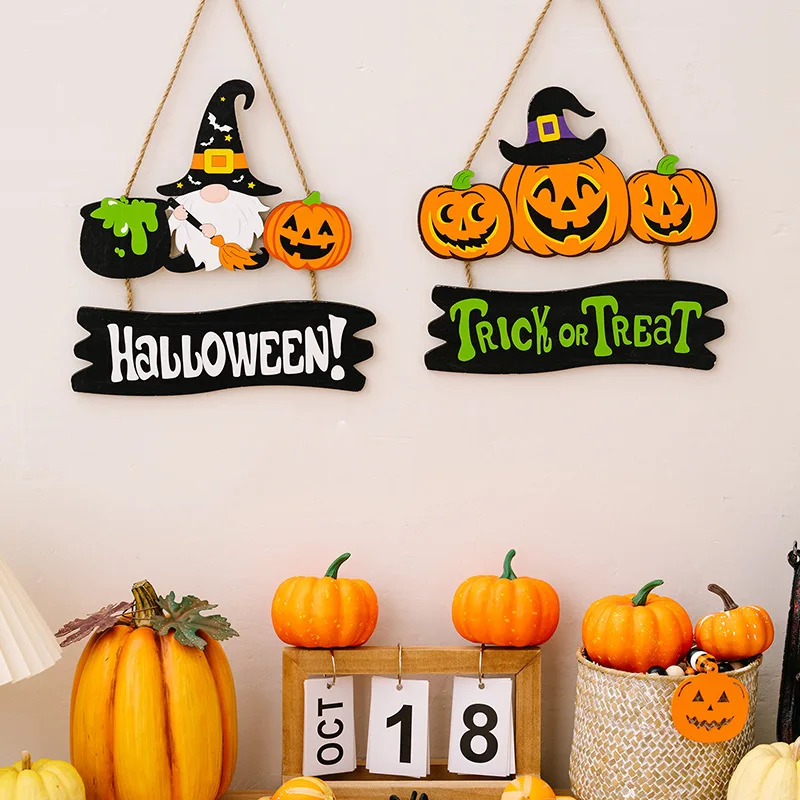 Halloween Party Decoration Pumpkin Bat Door Hanging Ghost Festival Scene Decoration Trick or treat Hanging Accessories