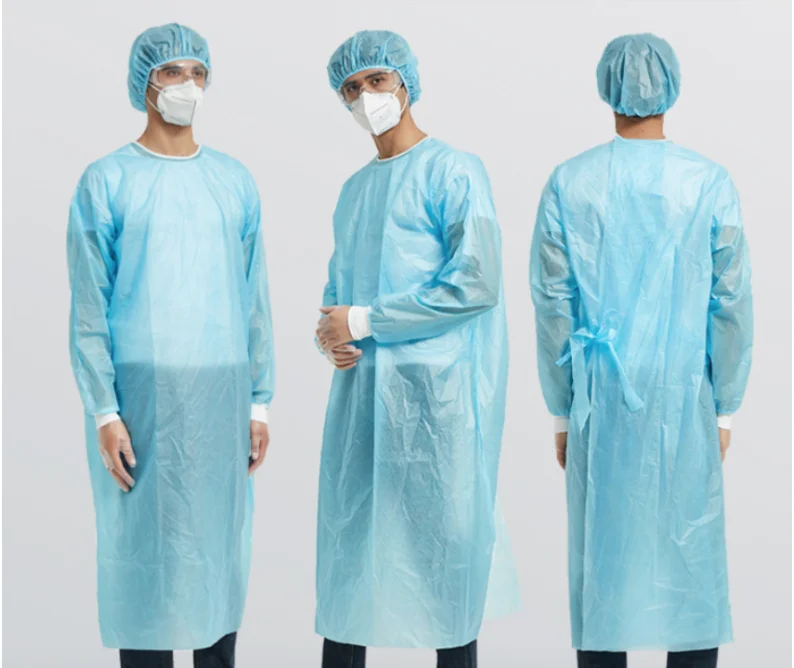 
 Одноразовая смс изоляционная одежда Нетканая ткань ПП + ПЭ защитная пленка изоляционная одежда Пылезащитная одежда  
