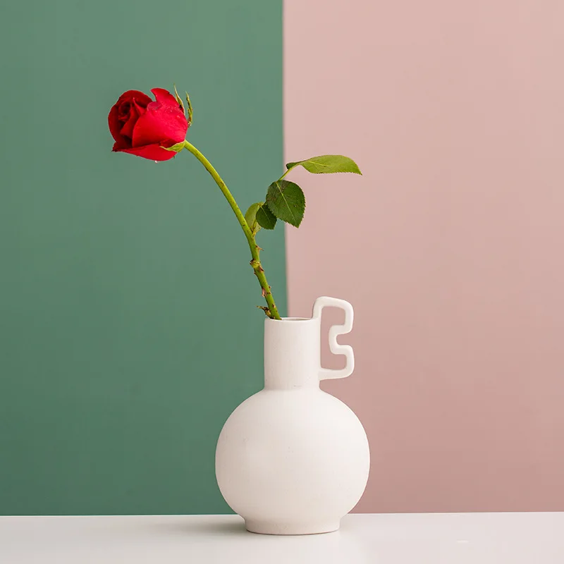 New Product Ideas Art Flower Bottle Matte Frosted Vase Cylindrique Ceramic Cylinder Vase Set For Gifts Home Office Decor