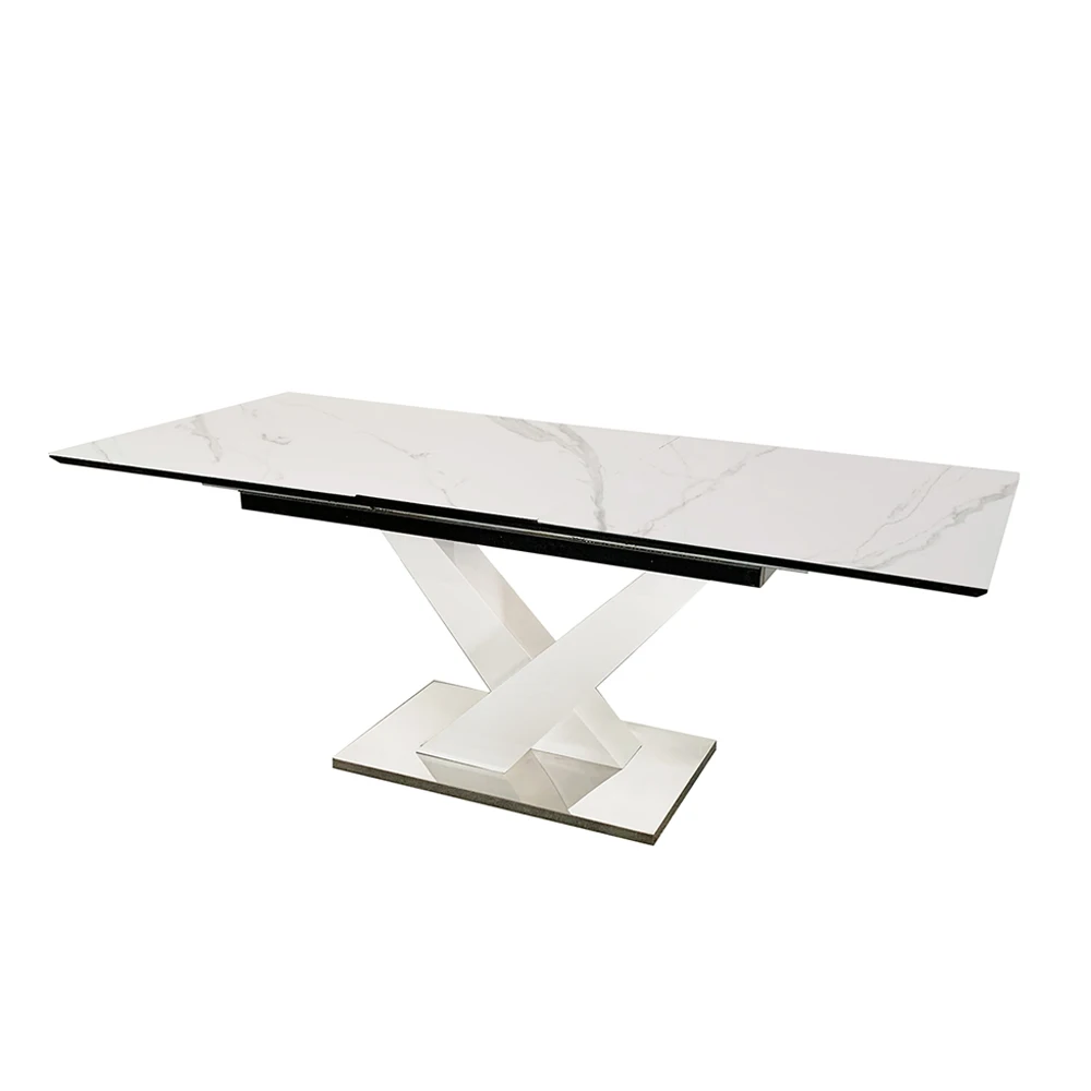 Free Sample Cheap Classic High gloss painting CERAMIC marble top dining table design