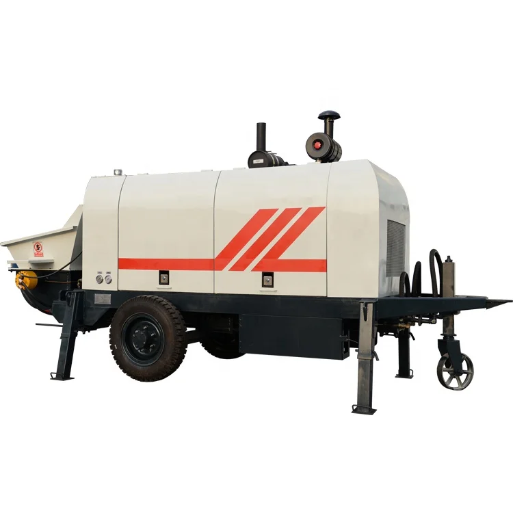 Мобильный дизельный мини-бетононасос высокая эффективность 40 м3/ч 180 м вертикальный подшипник лидер продаж Египет