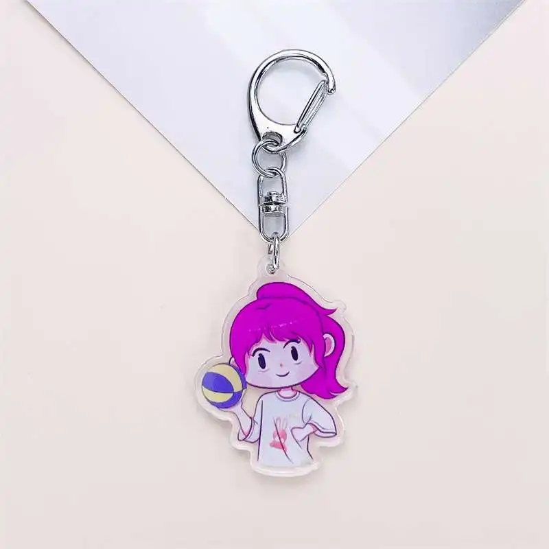 TLB Wholesale Personality Jewelry Keychain Custom Logo Uv Printed Acrylic Free Sample Transparent Cartoon Animation Key Chain