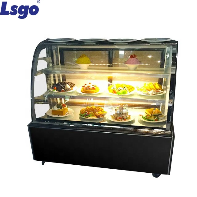 Superior Quality Commercial Glass Door Horizontal Cake Display Freezer Cooler For Cake Shop