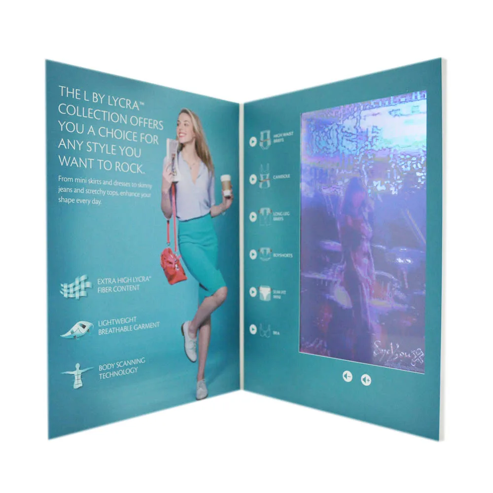 China Factory Cheap Price Custom Gift Greeting Cards 10  Inch Lcd Video Brochure For Clothes Advertising