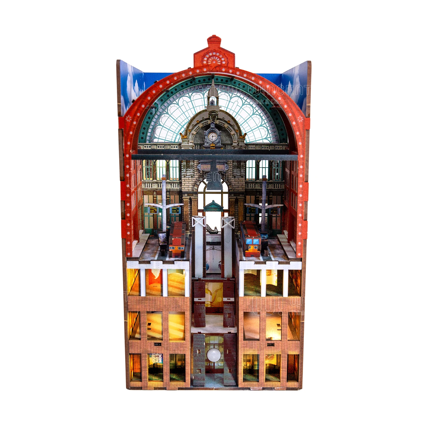 Factory Direct Sale Unfinished Wood Puzzle 3D Book Stand Bookends Home Decor Decorative Book Nook Kit Gifts and Crafts