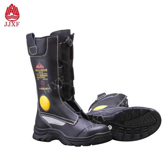 EN15090 Fire leather boots fire fighting rescue fireman safety shoes firefighter black boots