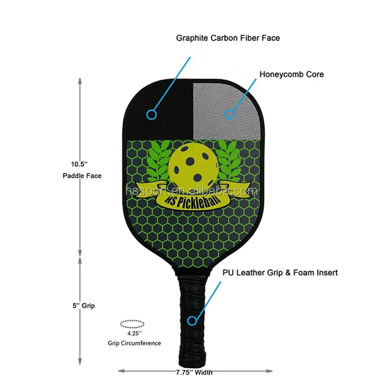 USAPA Approved Glassfiber Pickleball Paddle Racket Graphite Carbon Fiber pickleball paddle Polypropylene Honeycomb Core