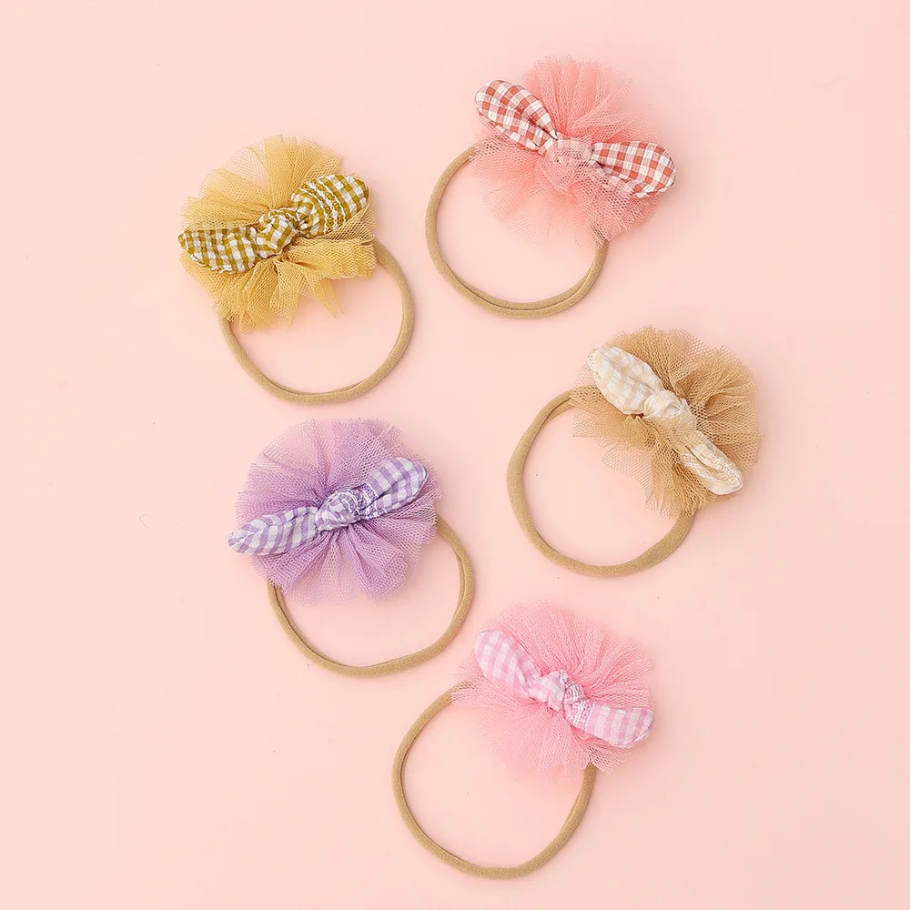 Princess Photography Props Gauze tutu hair band baby Mesh flower bunny ears headband