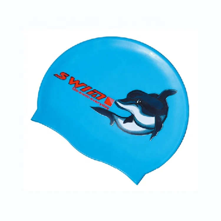 Custom Print Silicone Swim Cap Cartoon Swimming Funny for Kids Adult