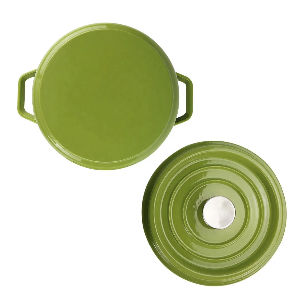 23CM Dutch Oven Enameled Cast Iron Massa Pot With Lid Saucepan Casserole Kitchen Accessories Cooking Tools