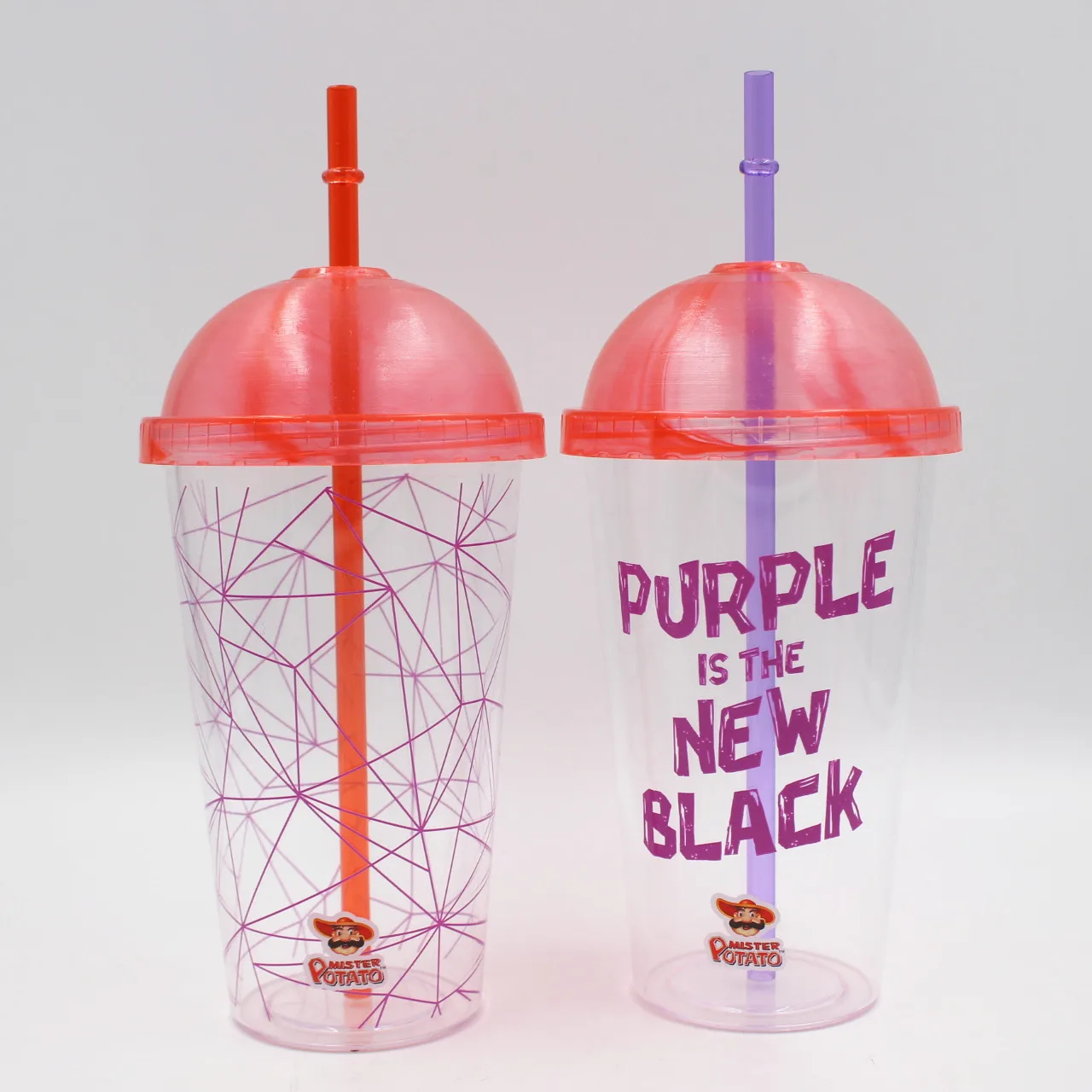 16 унций 20 унций 12 унций однонастенный многоразовый логотип с индивидуальным принтом жесткая пластиковая чашка с круглыми крышками