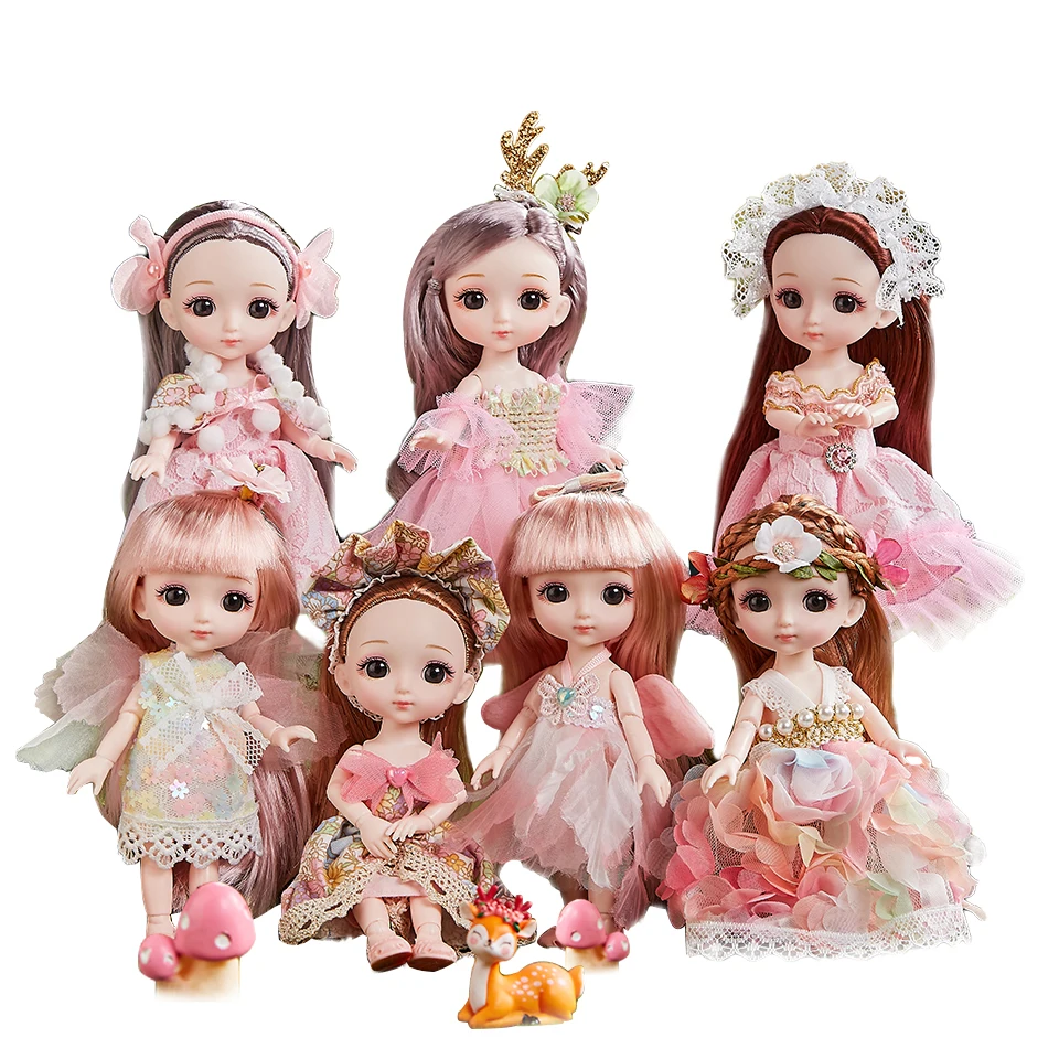 Hot selling High quality BJD Dolls 16cm Ball 6' Mini Dolls for Girls Joints including 7 dolls