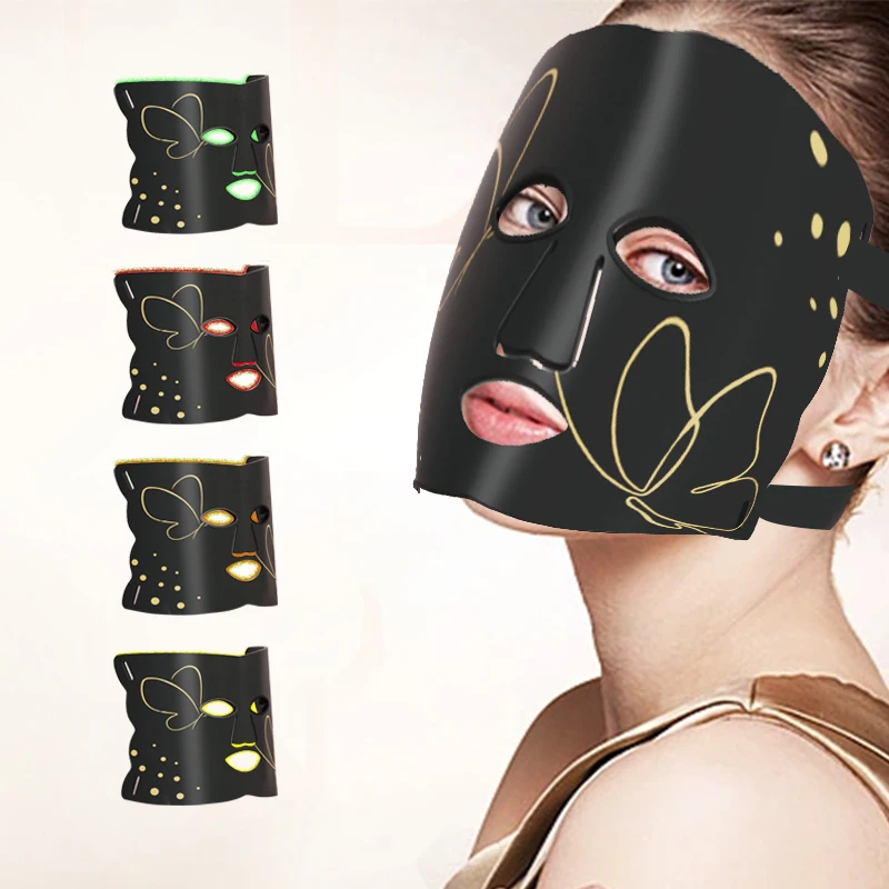 electrical red green orange yellow light therapy wrinkle reduction silicone female led light lamp therapy facial mask