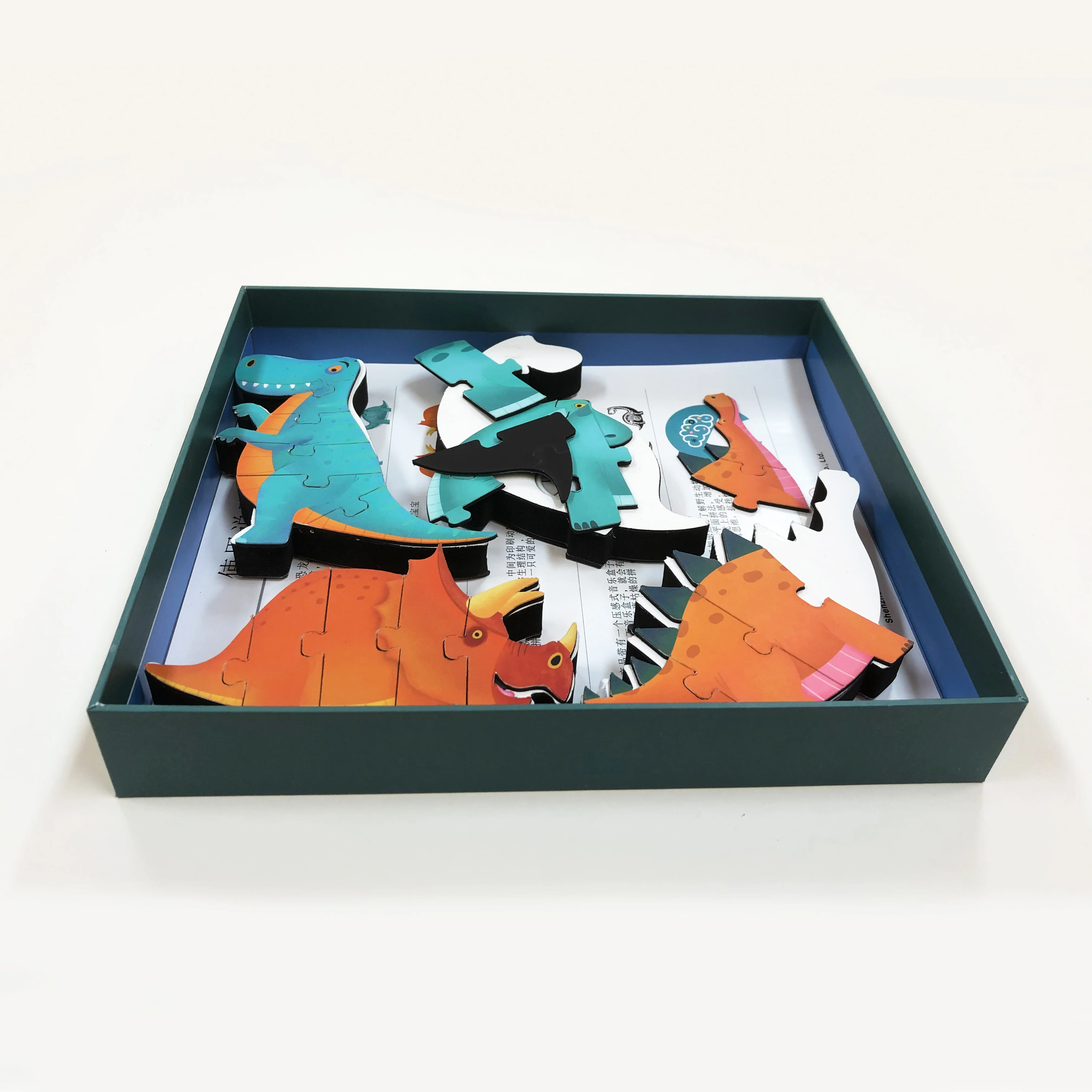 Custom Puzzle 3D diy toy animal Puzzle Board Cartoon Dinosaur Jigsaw DIY puzzle kids gift Educational toy