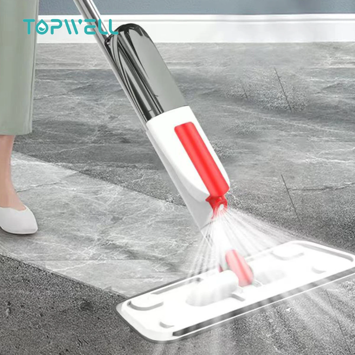 Topwill Household Cleaner Tools Sprayer Water Magic 360 Degree Swivel Flat Floor Mop Microfiber Easy Cleaning Spray Mop