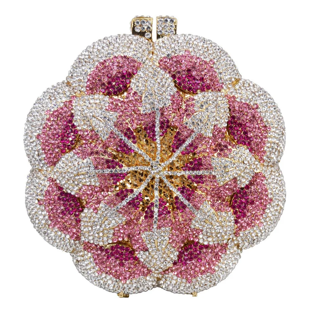 Amiqi MRY61 Fashion Women Bling Flower Banquet Diamond hand bags clutch bridal purse Party Ladies evening bag