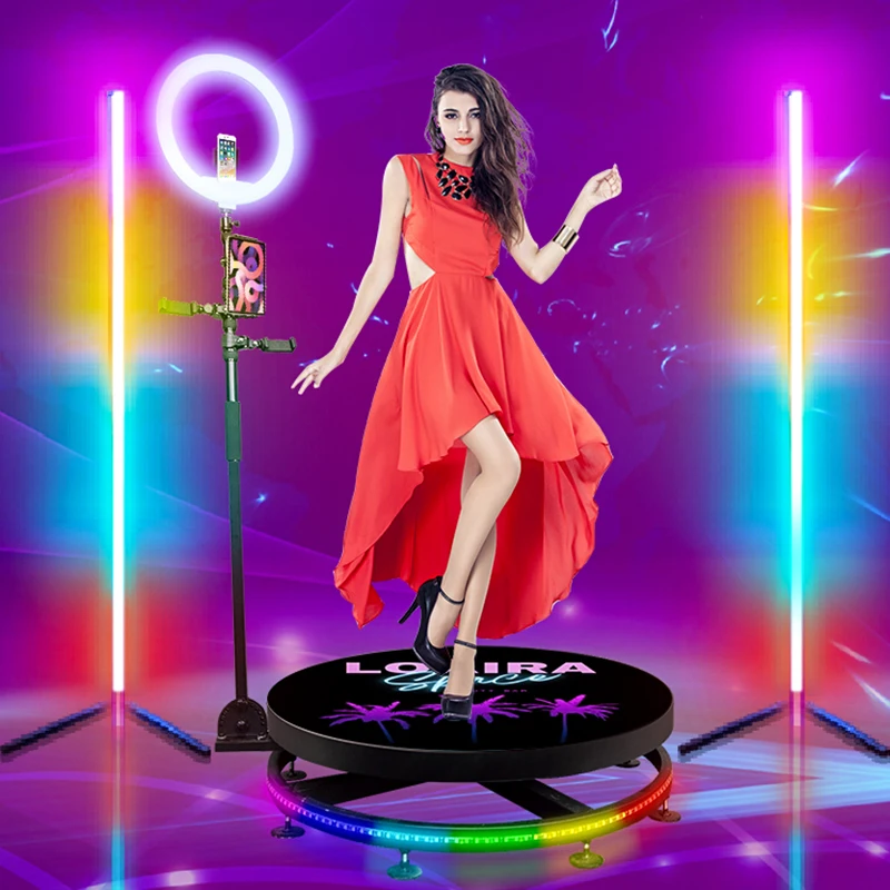 360 Photo Booth RGB Stand Lights Remote Control Designer Modern Black Shelf LED Corner Multi Landing Floor Lamp