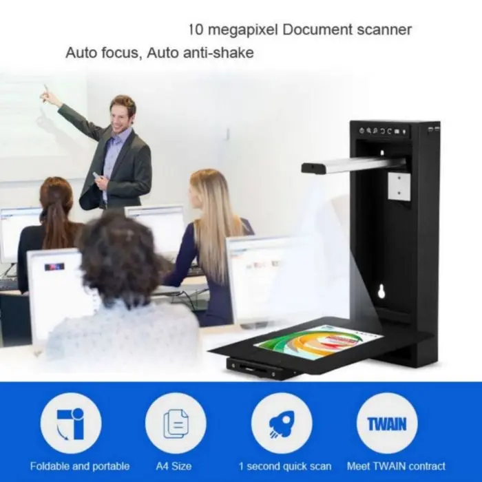 Wall Version portable rapid a4 document scanner can scan photo and document scanners for education training in classroom