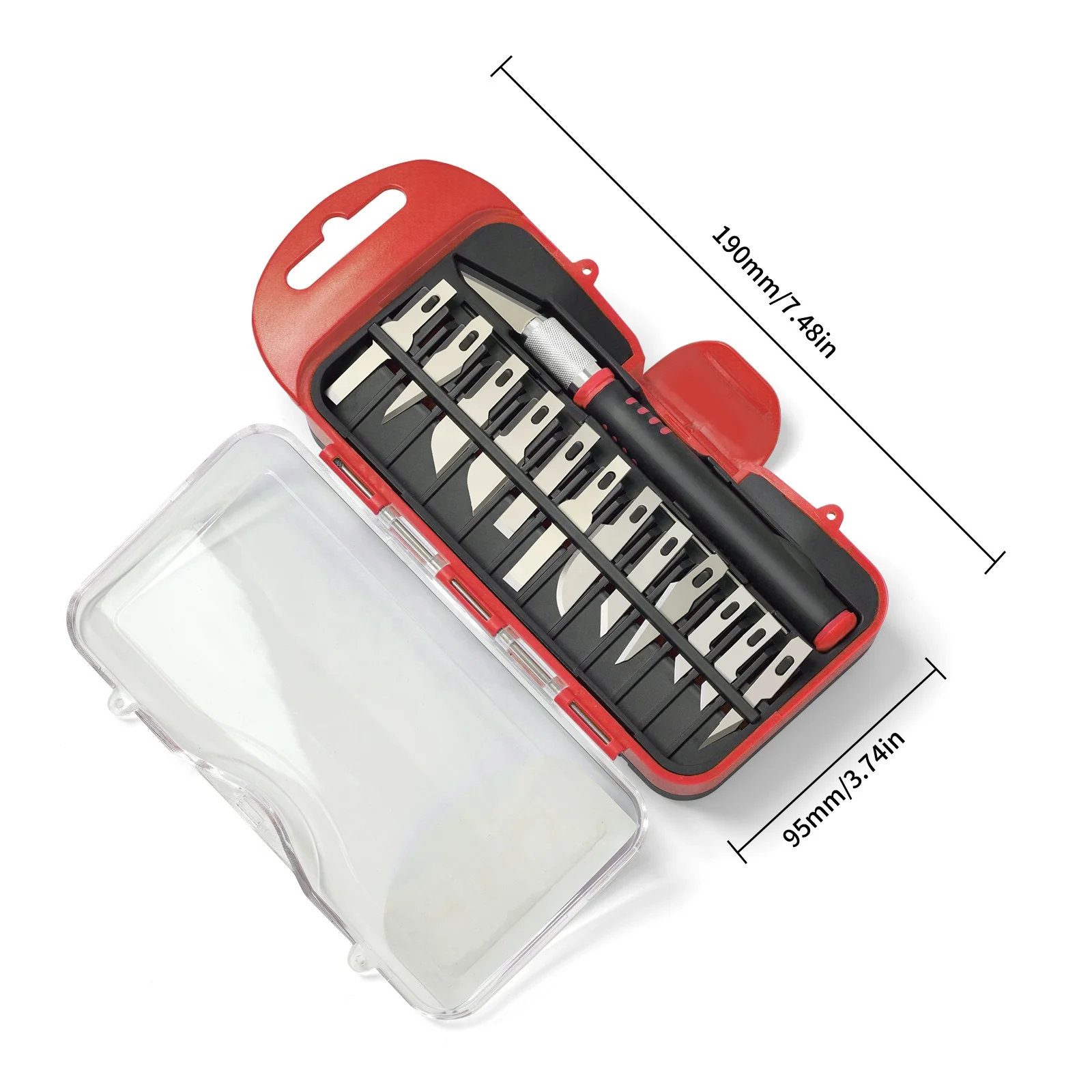 Aluminum Overmolded Plastic 15PC Precision Craft Knife Set For Scrapbooking
