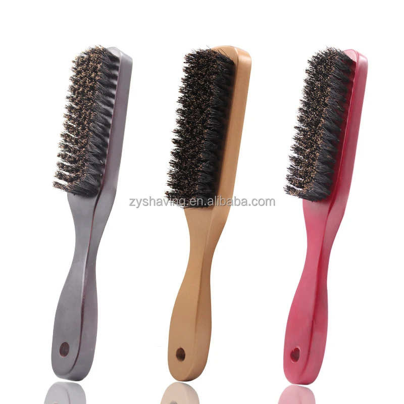 Friendly Natural Beech Wild Boar Bristle Beard Styling Brush for Beard Care