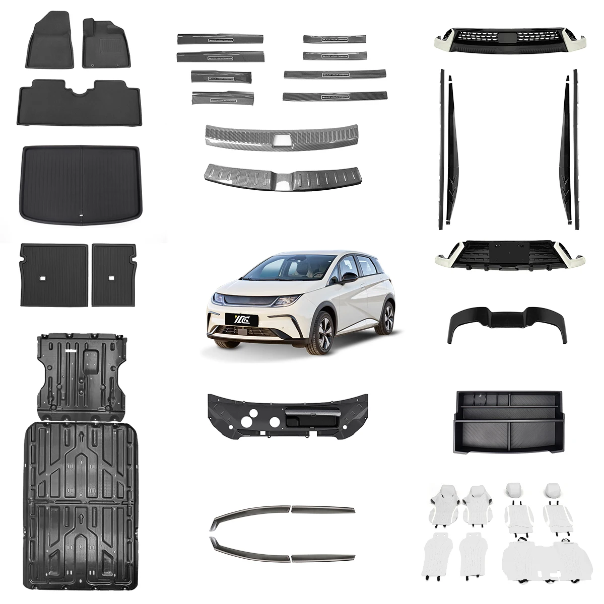 YDG Brand dolphin Accessory Universal Car Splitter Rear Tail ABS plasticTrunk Spoiler Universal Car For Byd Dolphin
