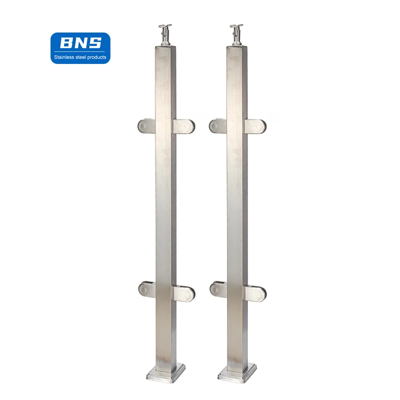 BNS European style stainless steel glass railing post balcony railings stainless steel stair railing glass balustrade