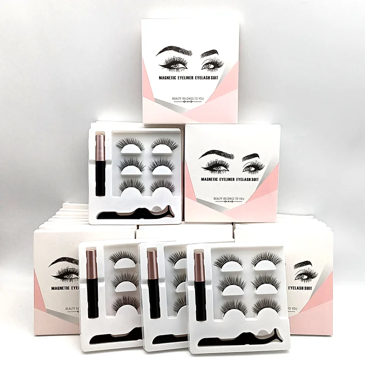 Lashes3d Wholesale Vendor Magnetic Lashes And Eyeliner Magnetic Eyelashes With Customized Box
