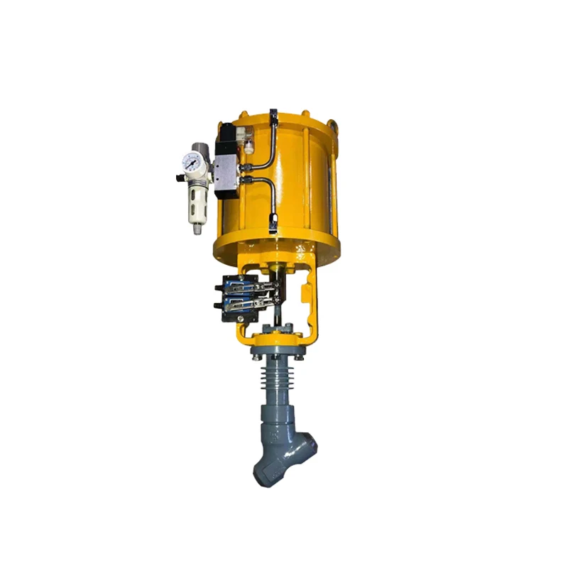 high temperature DN50 flange end pneumatic steam trap valve/Y type globe valve for drain steam power station