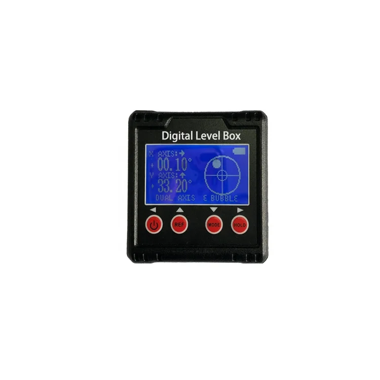 Dual axis Display 70mm Spiril Level Box Cube Angel Finder Digital Inclinometer with Waterproof IP42 and e-Bubble Vial