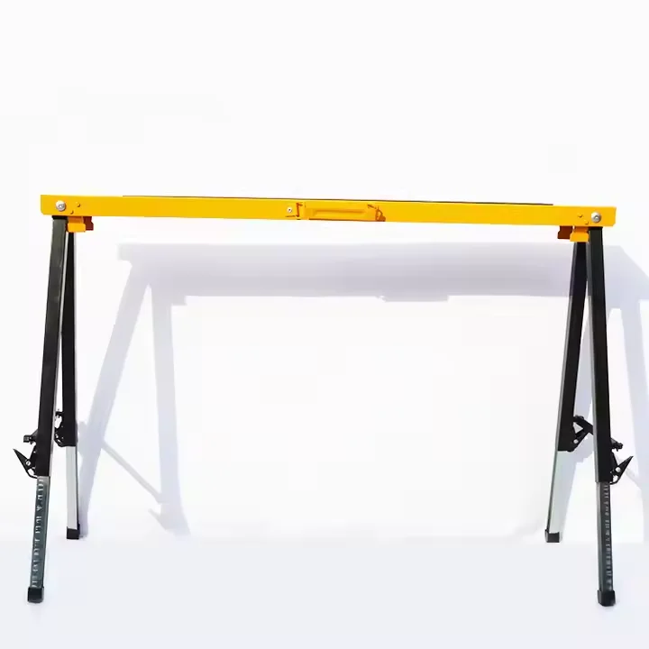 High quality folding metal saw horse bracket for woodworking Adjustable Telescopic Builders Trestle Woodworking bench