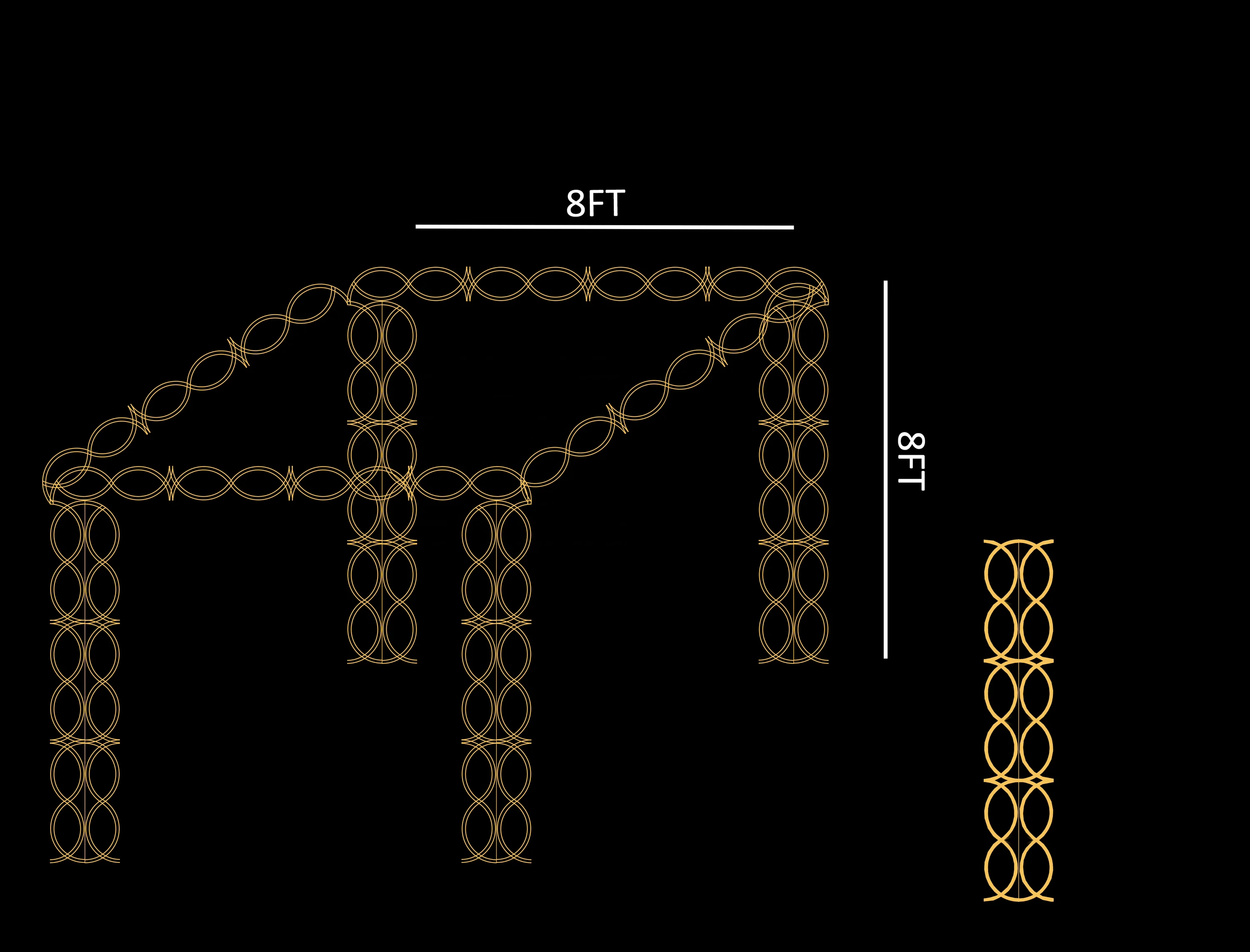 Ourwarm Unique 8 Design Custom Wedding Backdrop Arch Stand Frame Decoration Gold Metal Square