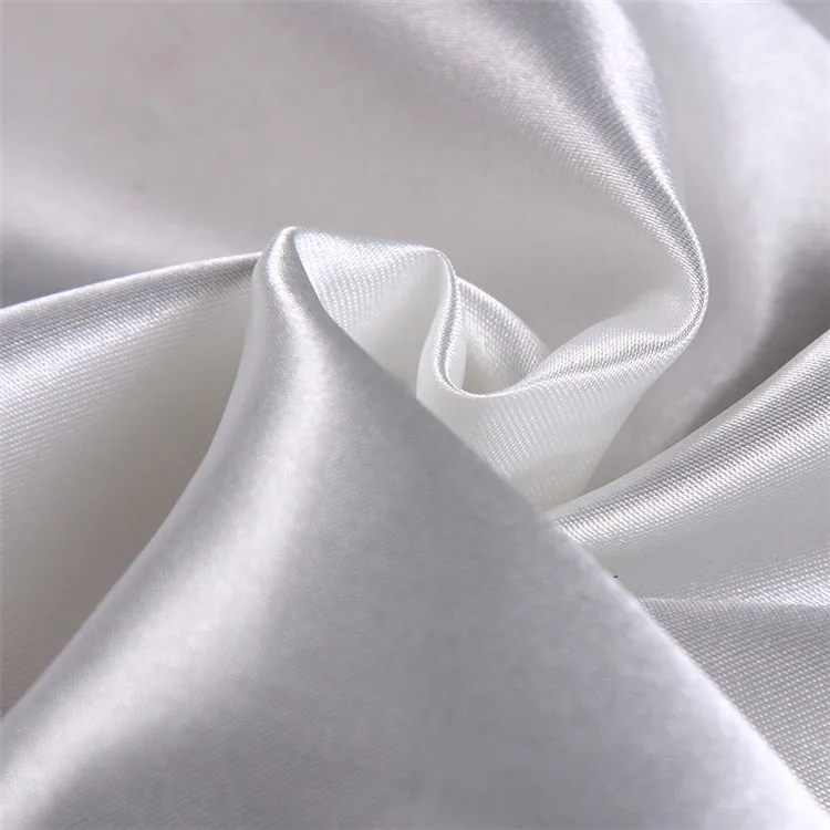 fashionable fabric in stock shiny blue color satin fabric for women