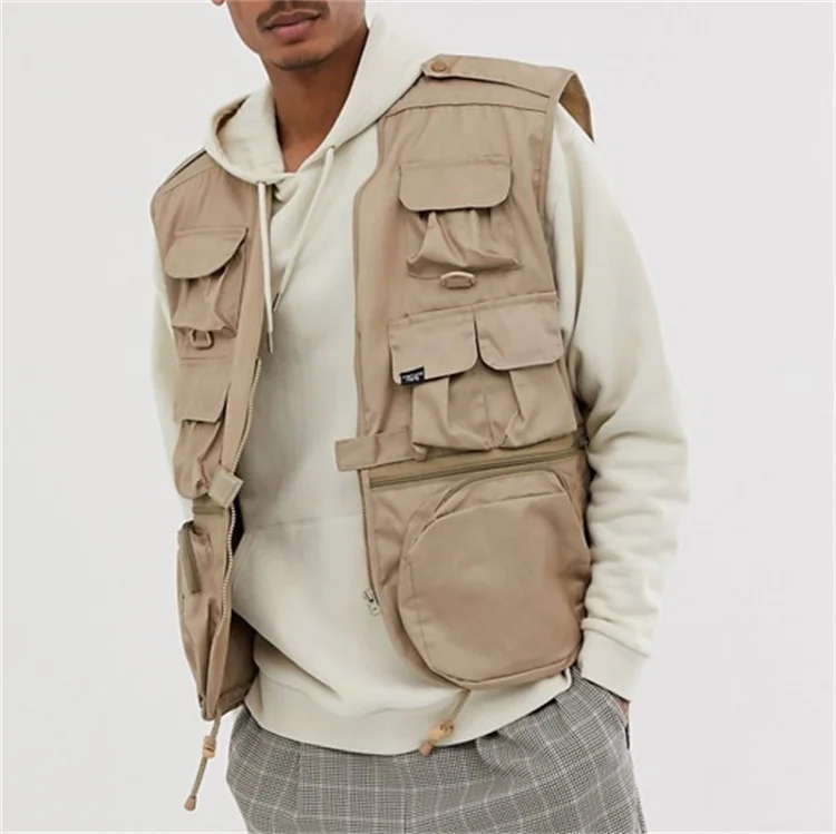 
Custom military multi pockets cargo utility tactical vest for men  (1600127203655)