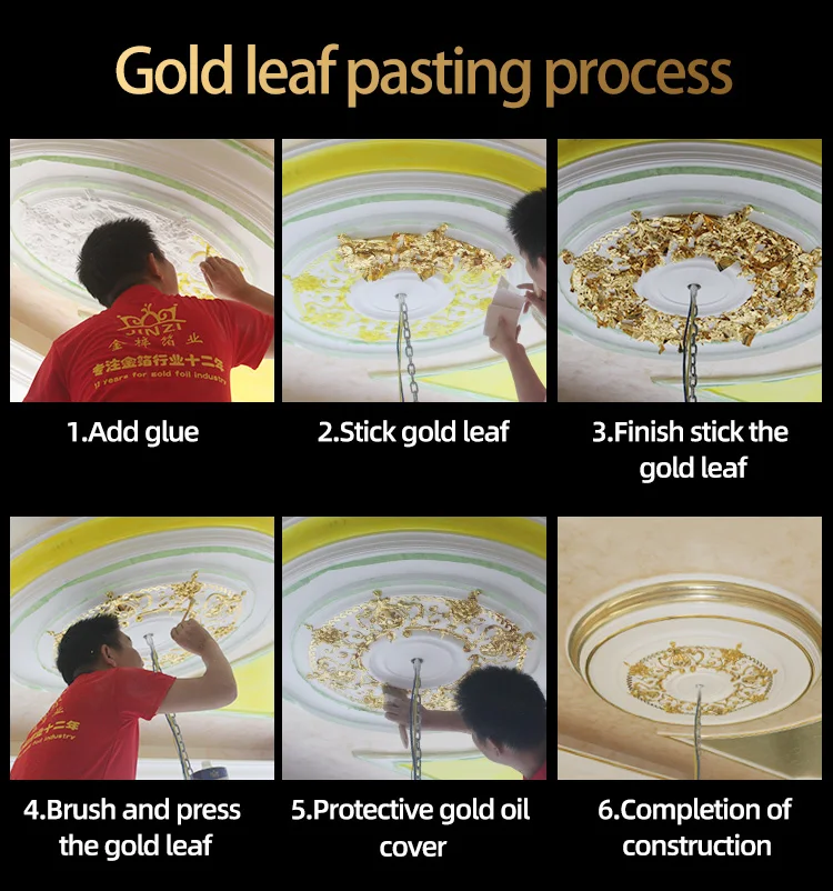 High quality imitation taiwan gold leaf 8*8.5cm gel nail manicures painting drawing K gold foil leaf sheets silver leaves