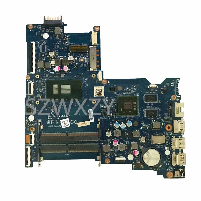 FOR HP 15-AY 115-AY028 Laptop Motherboard 854946-601 BDL50 LA-D704P With SR2EU I3-6100U DDR4 MainBoard 100% Tested Fast Ship