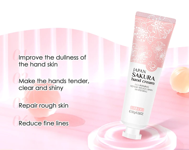 OEM Sakura Hand Cream Whitening Moisturizing Soothing repair rough skin Anti-chapping Repair Dry Damaged Skin Hand Care