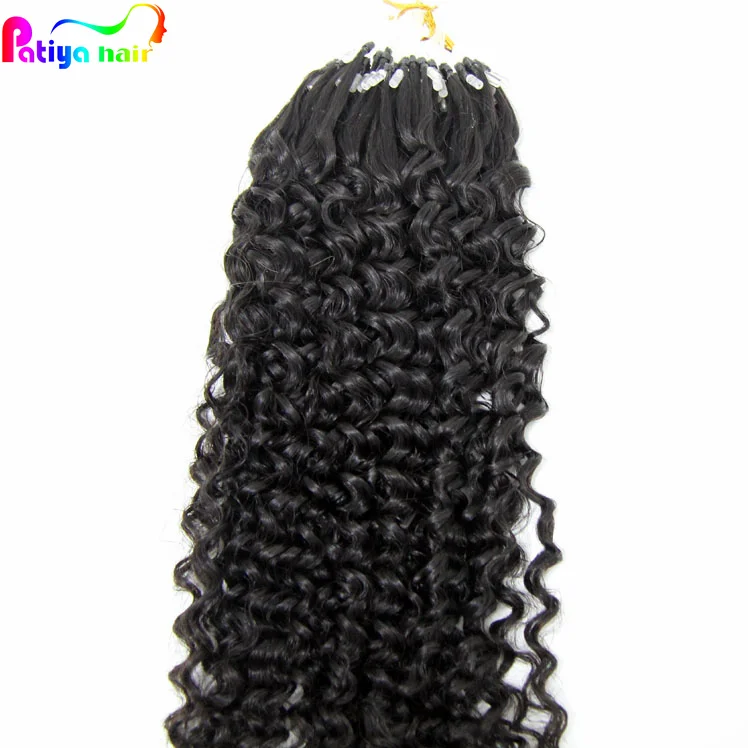 Shopping On Online Burmese Curly Micro Loop Ring Hair Products 100 grams Peruvian Curly Virgin Micro Link Human Hair Extensions