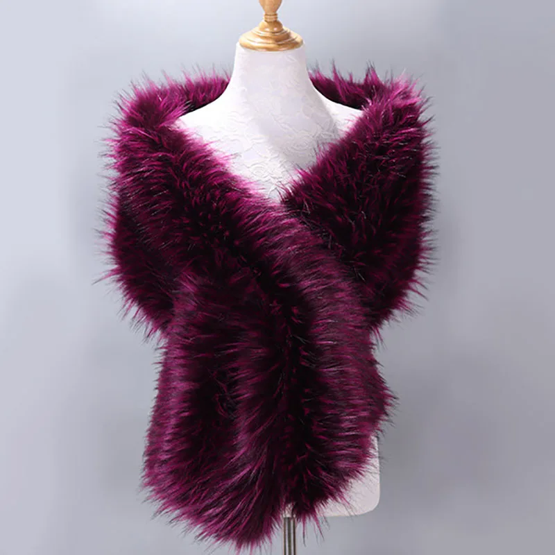 Blank Winter Warmer Faux Fur Scarves Shawl Women Ladies Winter Scarf